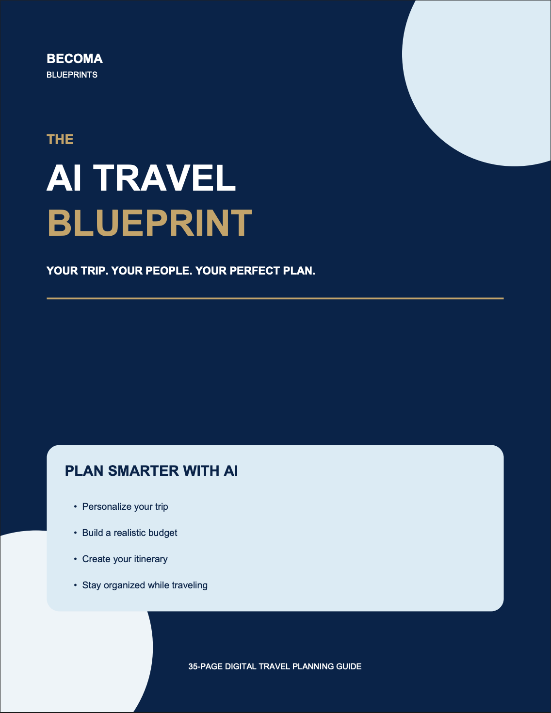 AI Travel Planning Blueprint | Personalized Trip Planner & Itinerary Guide